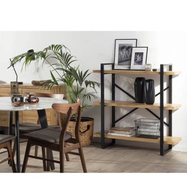 ESTANTE FORMAS INDUSTRIAL NEGRO HOME LAUREN 3 NIVELES