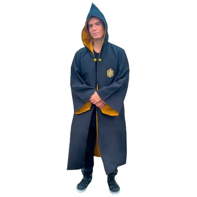 DISFRAZ HOMBRE AMARILLO HARRY POTTER TÚNICA CAPA UNIFORME HUFFLEPUFF HALLOWEEN