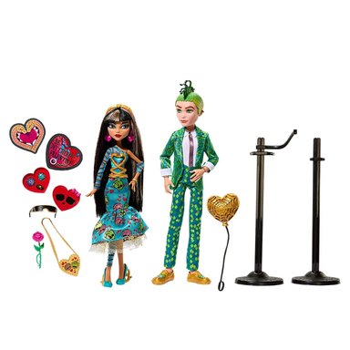 SET MATTEL MUÑECOS MONSTER HIGH CLEO Y DEUCE HOWLIDAY LOVE EDITION - 2