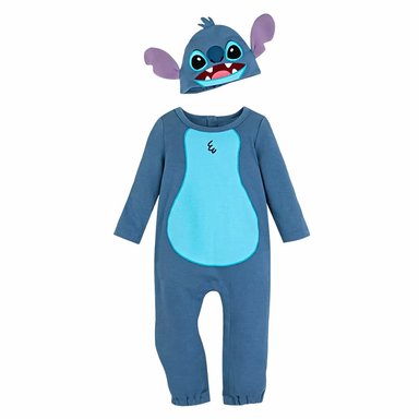 DISFRAZ ALGODÓN UNISEX DISNEY STORE AZUL STITCH ENTERIZO BEBÉ