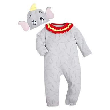 DISFRAZ ALGODÓN NIÑO DISNEY STORE PLATEADO DUMBO ENTERIZO BEBÉ