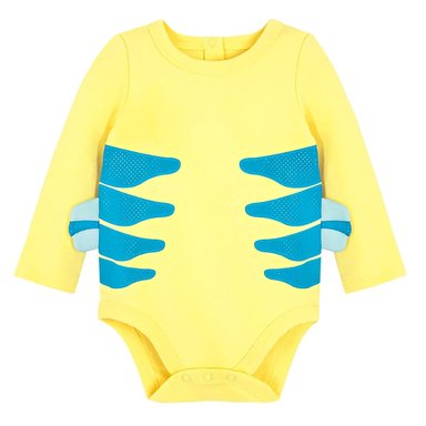 DISFRAZ ALGODÓN UNISEX DISNEY STORE AMARILLO FLOUNDER LA SIRENITA BODY BEBÉ - 2