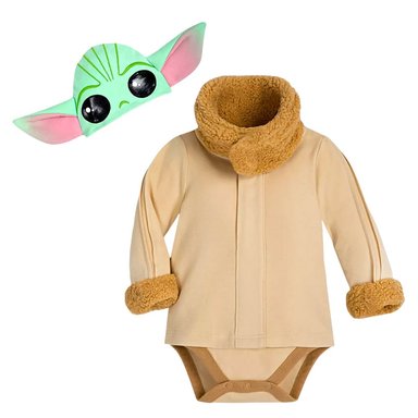 DISFRAZ ALGODÓN UNISEX DISNEY STORE MARRÓN CLARO GROGU BABY YODA STAR WARS BODY