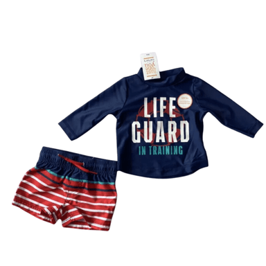 ROPA BAÑO CARTERS AZUL BEBÉ MANGA LARGA LIFE GUARD