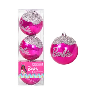 SET X3 BOLAS NAVIDEÑAS BARBIE DE ÁRBOL  8 CM MODELO 4