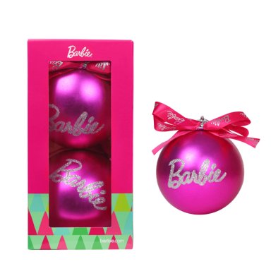 SET X2 BOLAS NAVIDEÑAS BARBIE DE ÁRBOL 10 CM MODELO 1