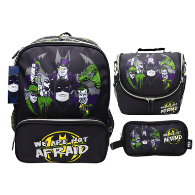 PACK ESCOLAR MOCHILA OFICIO PREMIUM VILLANOS BATMAN JUVENIL - 1