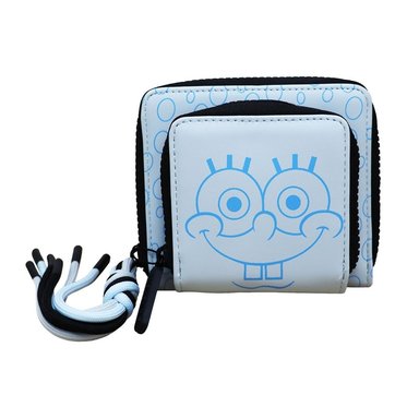 BILLETERA BOB ESPONJA CON CIERRE Y ASA CELESTE