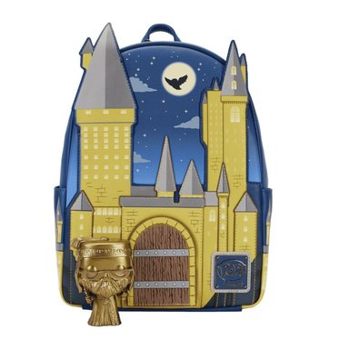 MOCHILA LOUNGEFLY CASTILLO HOGWARTS HARRY POTTER EDICIÓN LIMITADA CON FUNKO DORADO DUMBLEDORE