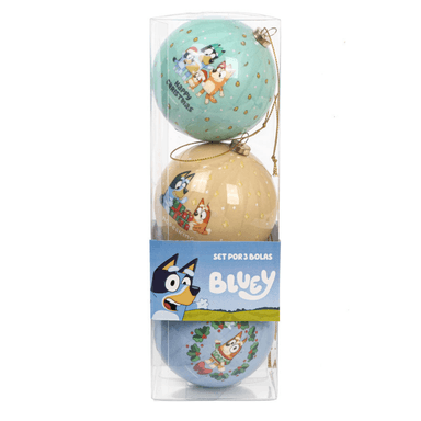 SET DE BOLAS NAVIDEÑAS BLUEY X3 UNDS 8CM MODELO 1 - 3