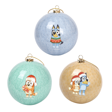 SET DE BOLAS NAVIDEÑAS BLUEY X3 UNDS 8CM MODELO 2