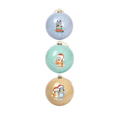 SET DE BOLAS NAVIDEÑAS BLUEY X3 UNDS 8CM MODELO 2 - 2