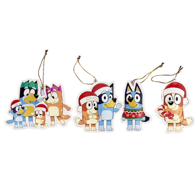 SET DE ADORNO ARBOL NAVIDAD BLUEY X4 UNDS 12CM MODELO 1