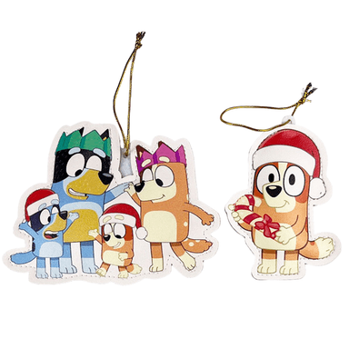 SET DE ADORNO ARBOL NAVIDAD BLUEY X4 UNDS 12CM MODELO 1 - 2