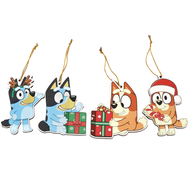 SET DE ADORNO ARBOL NAVIDAD BLUEY X4 UNDS 12CM MODELO 3