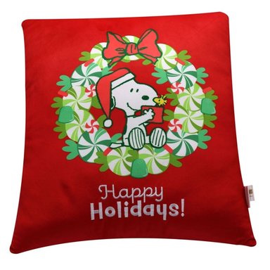COJIN NAVIDEÑO DECORATIVO SNOOPY 40X40CM ROJO
