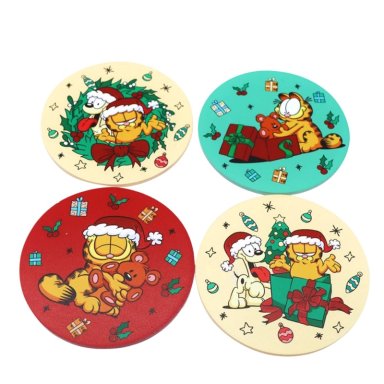 SET DE POSAVASOS NAVIDAD X4 GARFIELD
