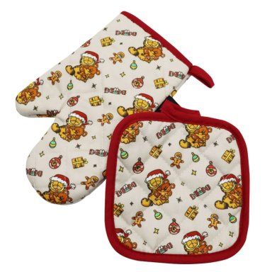 GUANTE Y TOMA OLLA DE COCINA NIÑO GARFIELD
