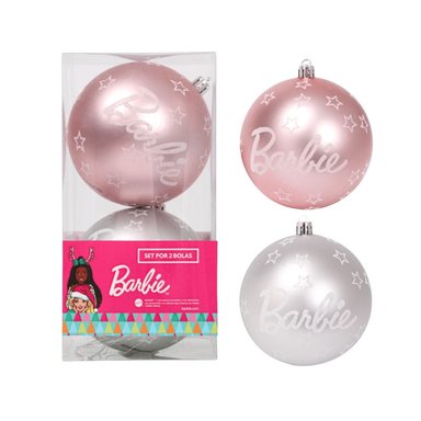 TRIPACK DECORACIÓN NAVIDAD BARBIE CON 2 BOLAS 10 CM + 6 BOLAS 8 CM + 2 CORAZONES 12 CM - 2
