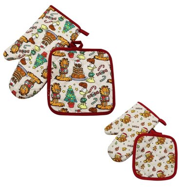 PACK GUANTE Y TOMA OLLA DE COCINA GARFIELD ADULTO + NIÑO