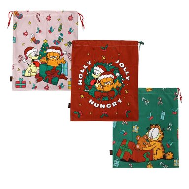 TRIPACK BOLSAS PARA REGALO DE NAVIDAD GARFIELD INCLUYE 3 BOLSAS DE 48X57 CM MODELOS 1, 2 Y 3