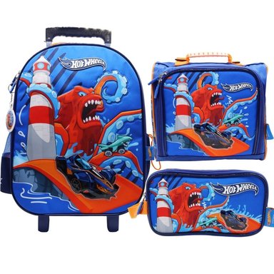 PACK ESCOLAR MALETA HOT WHEELS CALAMAR OFICIO