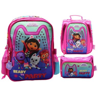 PACK ESCOLAR MOCHILA GABBY DOLLHOUSE FIESTA OFICIO - 1