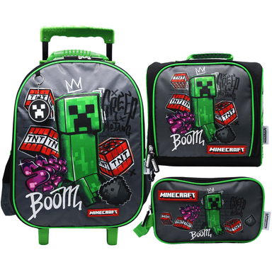 PACK ESCOLAR MALETA MINECRAFT CREEPER OFICIO