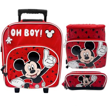 PACK ESCOLAR MALETA MICKEY MOUSE ROJO NIDO