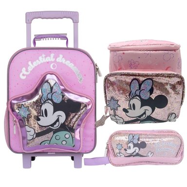 PACK ESCOLAR MALETA MINNIE MOUSE ESTRELLA NIDO