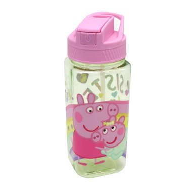 Tomatodo Escolar Botella Con Cañita Peppa Pig y hermanita Evie 500 ML