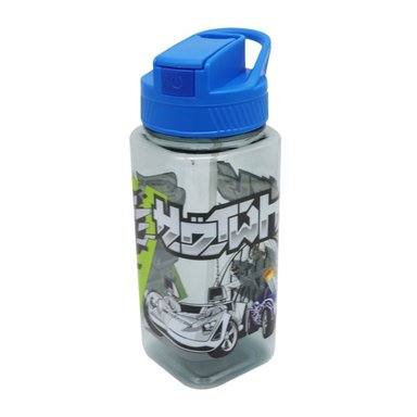 Tomatodo Escolar Botella Con Cañita Hot Wheels 500 ML