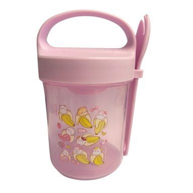 Taper con Cuchara Escolar Bananya Anime 560 ML