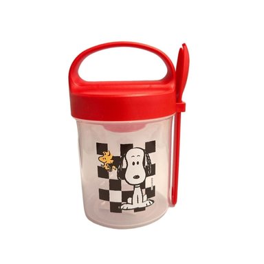 TAPER CON CUCHARA SNOOPY GRIS 560 ML