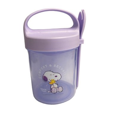 TAPER CON CUCHARA PEANUTS LILA 560 ML