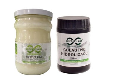COLÁGENO ALKALINE CARE HIDROLIZADO 300 GR + ACEITE COCO 1 LT