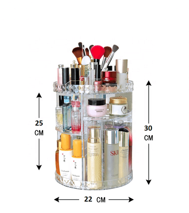 ORGANIZADOR ACRILICO TRANSPARENTE MAQUILLAJE GIRATORIO 360 GRADOS - 3