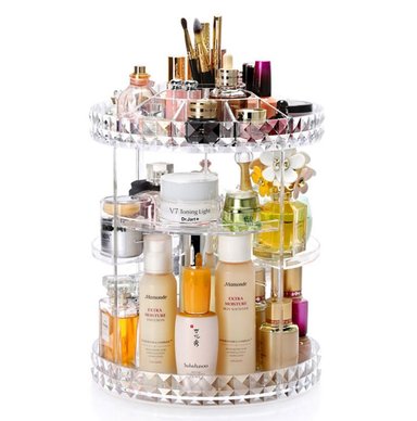 ORGANIZADOR ACRILICO TRANSPARENTE MAQUILLAJE GIRATORIO 360 GRADOS - 4