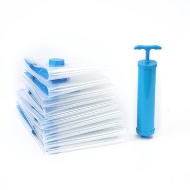 PACK X06 BOLSAS AL VACIO PARA ROPA, SABANAS, EDREDONES DE 70CM X 100CM + SUCCIONADOR