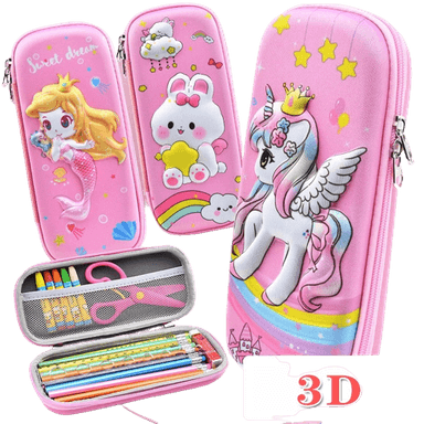 CARTUCHERA ESCOLAR MODELO 3D PARA NIÑAS - MILLENNIAL IMPORT - 1