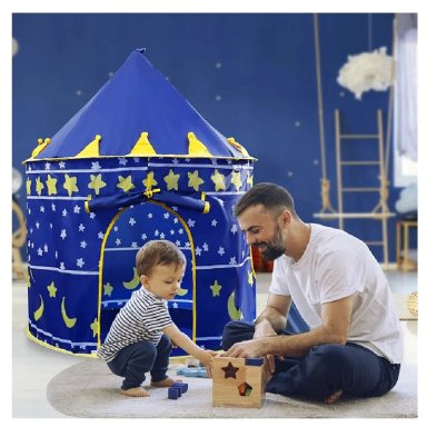 CARPA CASTILLO 3 PERSONAS ARMABLE PARA NIÑOS AZUL - 2