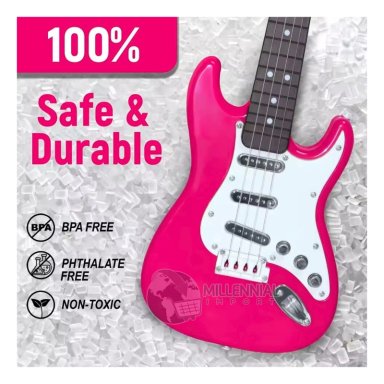 GUITARRA ELECTRÓNICA GRANDE JUGUETE MUSICAL PARA NIÑOS CON LUCES LED - 4
