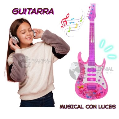 GUITARRA ELECTRÓNICA GRANDE JUGUETE MUSICAL PARA NIÑOS CON LUCES LED - 6