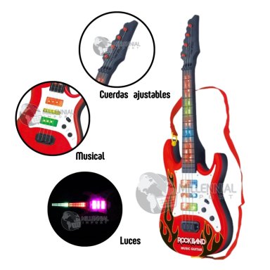 GUITARRA ELECTRICA NIÑO JUGUETE EDUCATIVO DIDACTICO MUSICAL - 5