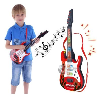 GUITARRA ELECTRICA GRANDE DINÁMICA CON LUZ Y MÚSICA PARA NIÑOS
