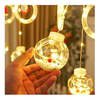 CORTINA LUCES MILLENNIAL IMPORT AMARILLO NAVIDAD LED GUIRNALDA ESFERAS BOMBILLOS NAVIDAD CÁLIDO