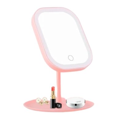 ESPEJO DE TOCADOR CUADRADO ROSADO MAQUILLAJE CON LUZ LED 3 TONALIDADES