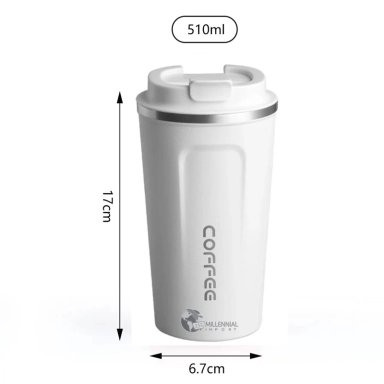 TAZA TERMICA DIGITAL ACERO INOXIDABLE 510ML BLANCO - 6