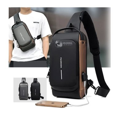 MORRAL MOCHILA PECHERA IMPERMEABLE Y ANTIRROBO PARA HOMBRE