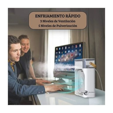 VENTILADOR DE MESA MILLENNIAL IMPORT + HUMIFICADOR ENFRIADOR AIRE ACONDICIONADO 3EN 1 - 3
